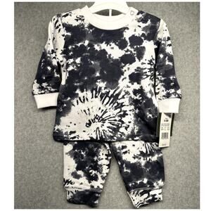 Grayson Mini Baby Sweatsuit Pants & Sweatshirt Outfit Set Blue Tie-Dye Size 6-9M